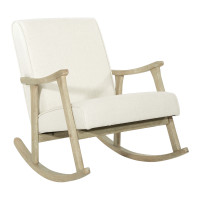 OSP Home Furnishings GANB-L32 Gainsborough Rocker in Linen Fabric with Brushed Finish Base